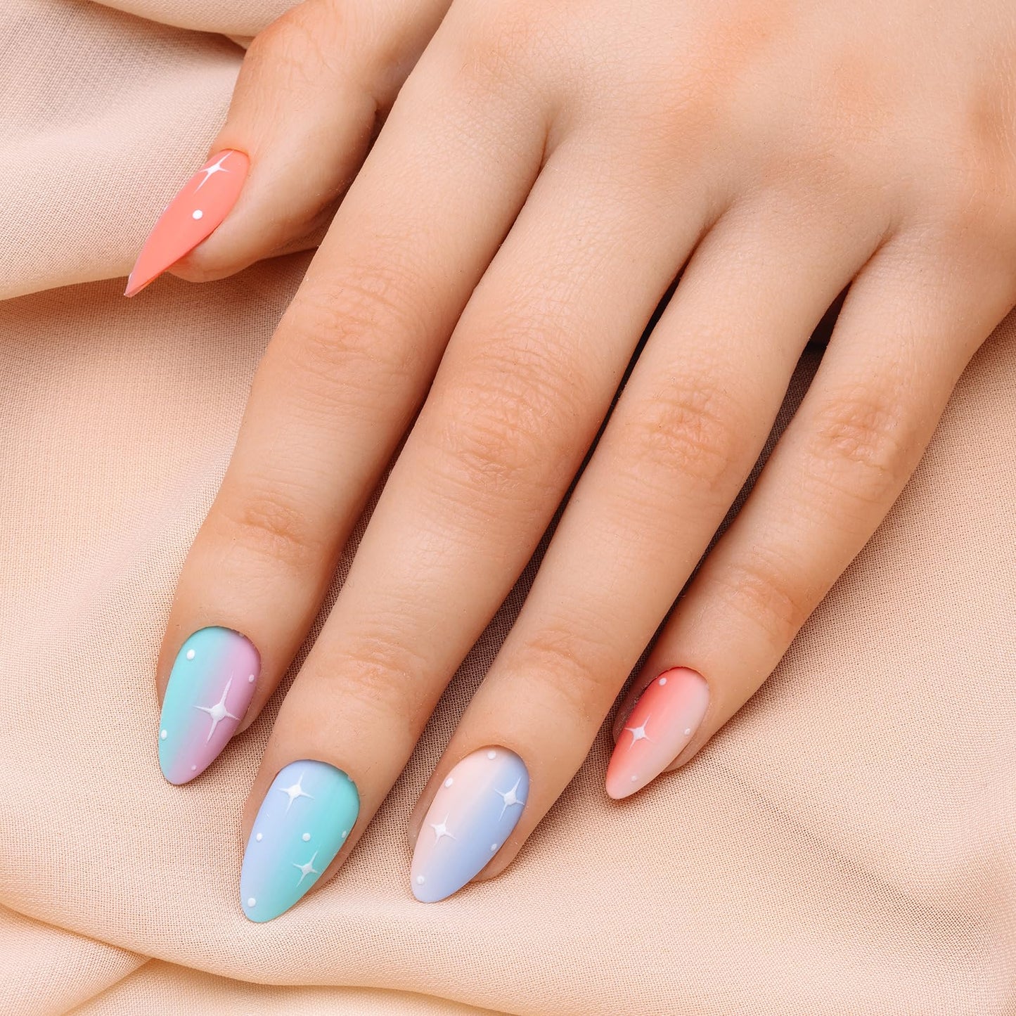 Apres Gel Couleur Combo Set, 5 Color Gel Nail Polish, Bright Nude Pastel Colors with Brush-X Nail Art Brush, 2024 Edition (Set 16)