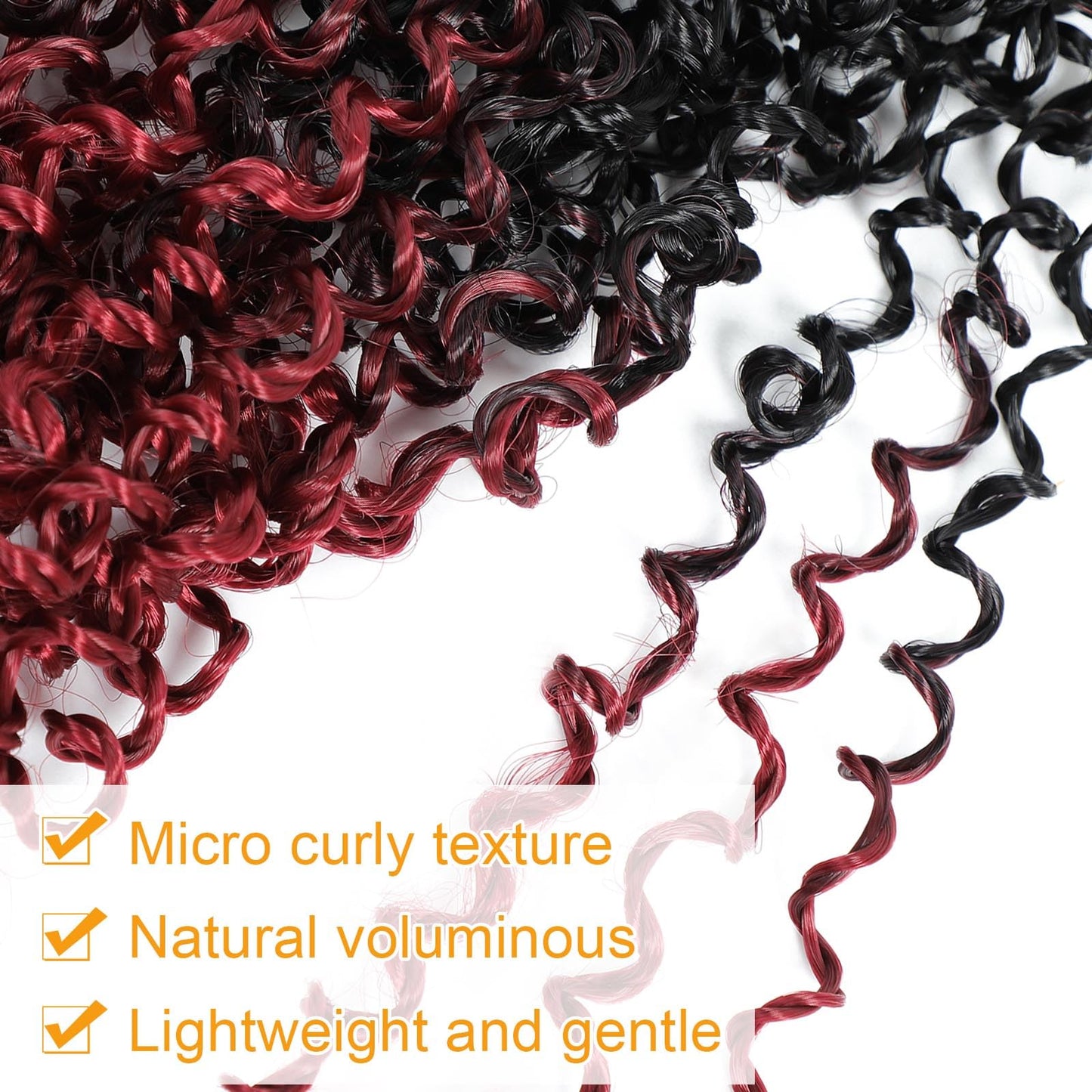 Aksice Yanky Twist Crochet Hair Burgundy 12 Inch 8 Packs Bohemian Passion Mini Twist Crochet Hair Pre-looped Crochet Braids Plus Yanky Twist Hair Extensions for Women (1B/BUG#)
