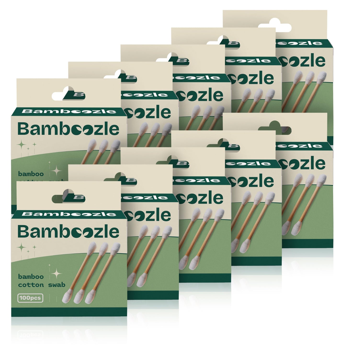 Bamboozle Eco-Friendly Premium Bamboo Cotton Swabs - Sustainable, Biodegradable, & Stylish Personal Care Solution, 500 count