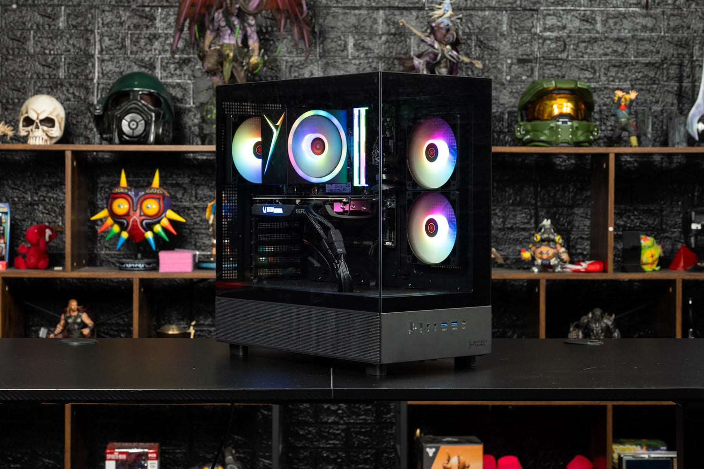 Skytech Gaming Azure 3 Desktop PC, Ryzen 7 7700 3.8 GHz (5.3GHz Turbo), NVIDIA RTX 5060 Ti 16GB, 1TB Gen4 NVMe SSD, 32GB DDR5 RAM 5200 RGB, 650W Gold PSU, Wi-Fi, Win 11