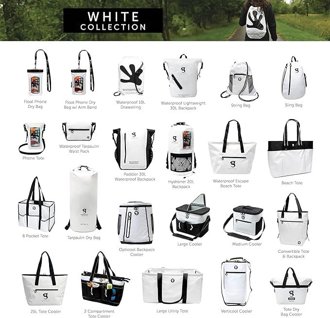 geckobrands Lightweight 30L Waterproof Backpack - Lightweight Watertight Outdoor Bag Hiking Traveling Light Water Activities