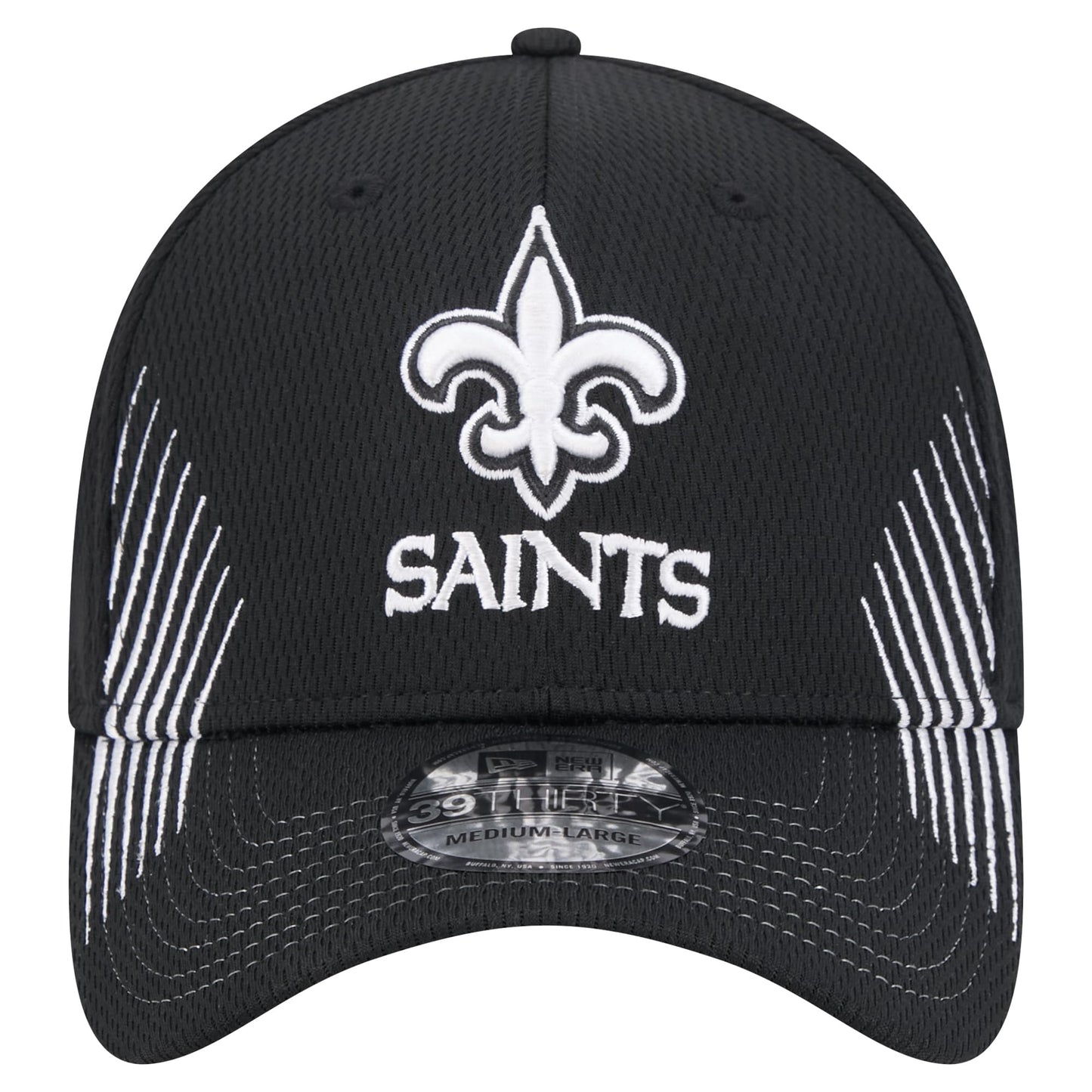 New Era Men's Black New Orleans Saints Active 39THIRTY Flex Hat