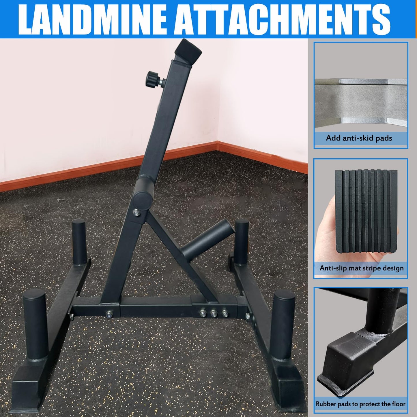 Upgraded Viking Press Landmine Handle for 2-Inch Olympic Barbell, T-Bar Row Attachment Core Strength Training Accessories landmine stand, Shoulder Press Landmine Attachment Equipment (Style O)