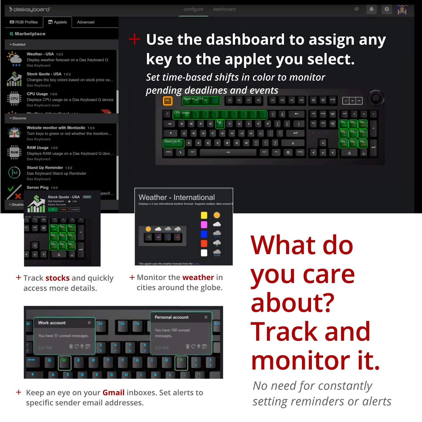 Das Keyboard 5QS Smart RGB Programmable Mechanical Keyboard for Work & Gaming, Soft Tactile Mechanical Switches, Built-in RGB Profiles, Palm Rest, Volume Knob, Aluminum Top (104 Keys, Black)