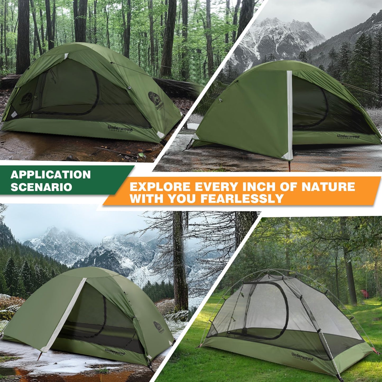 1-Person Backpacking Tent for Camping - Ultralight & Waterproof Outdoor Camping Tent One Person, Easy Set Up Compact Single Person Tent, Lightweight One Man Tents for Hiking by Underwood Aggregator