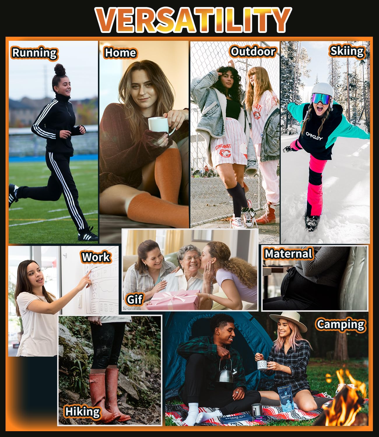 Aoliks Thermal Knee High Warm Socks for Women, Ladies Winter Boot Thick Cozy Work Socks for Hiking Skiing