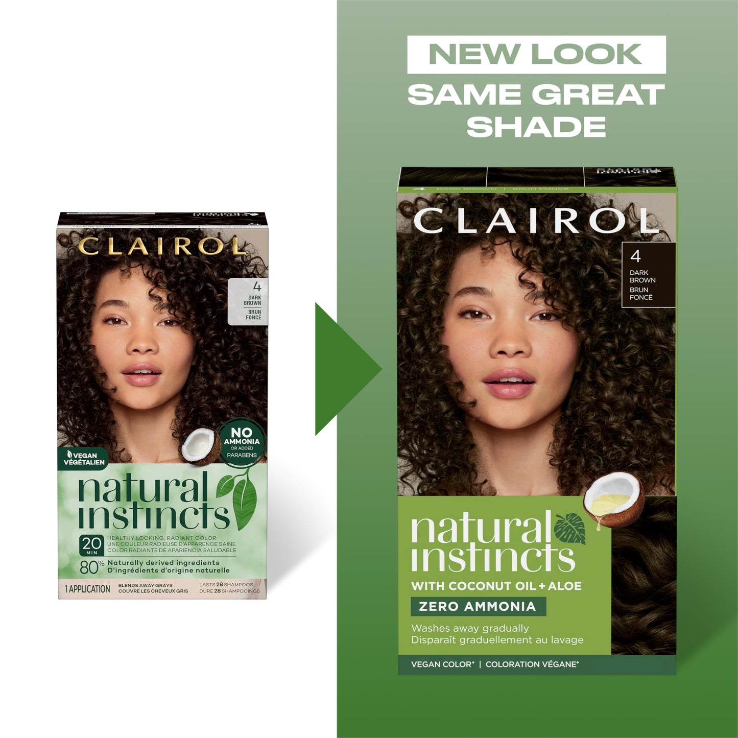 Clairol Natural Instincts Demi-Permanent Hair Dye, 4RV Dark Burgundy Hair Color, Pack of 3