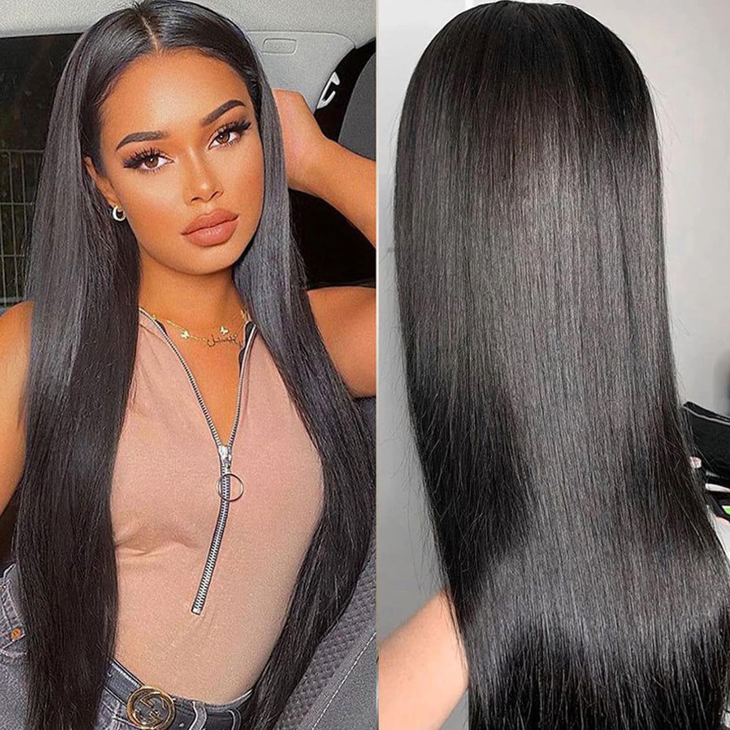 Viyaviya 10A Brazilian Straight Bundles Human Hair 22 24 26 Inch 100% Unprocessed Virgin Remy Hair Bundles Weave 3 Bundles Raw Hair Extensions Natural Color For Women