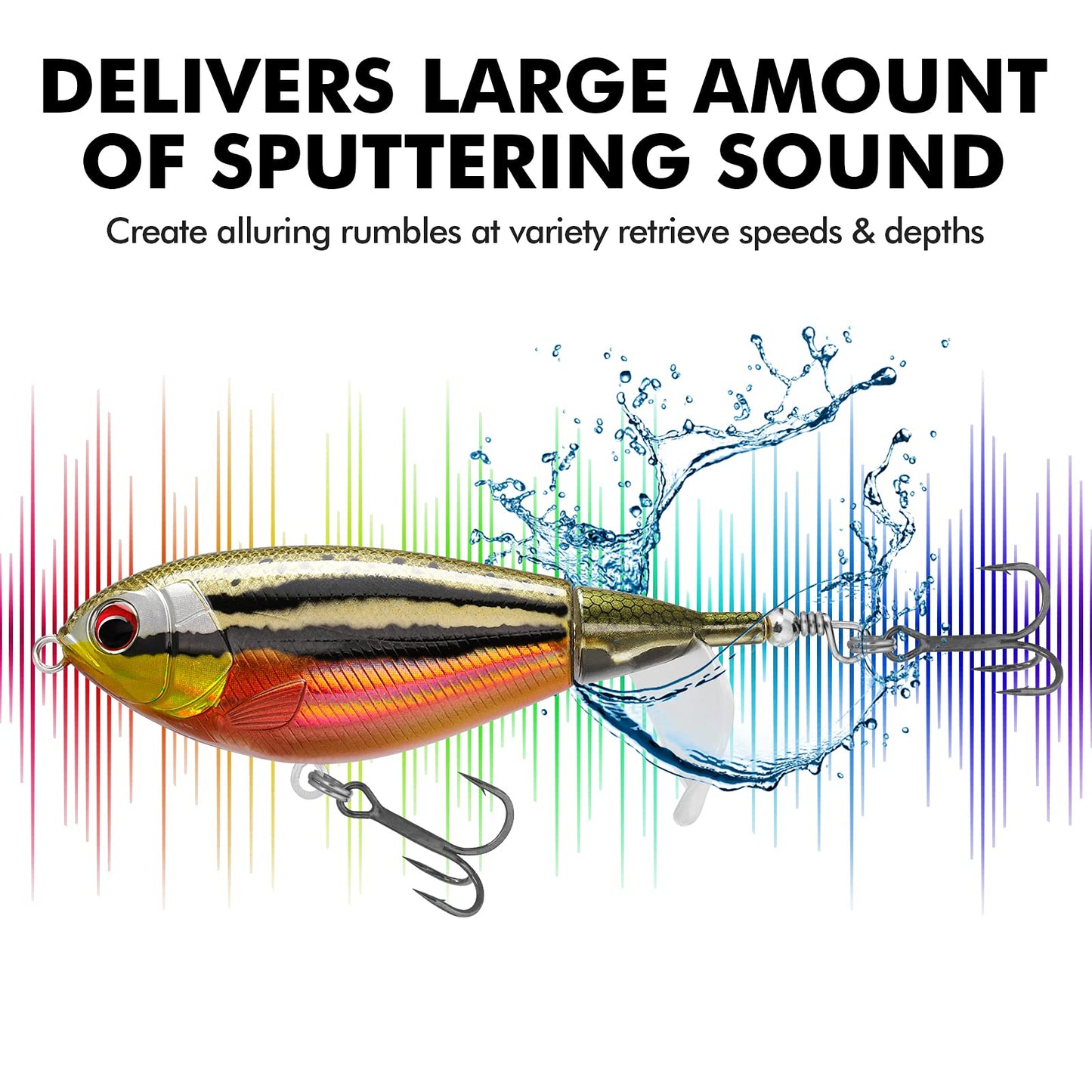 TRUSCEND Fishing Lures with BKK Hooks, Whopper Fishing Lures for Freshwater or Saltwater, Lure for Bass Catfish Pike, Fishing Wobble Bass Bait Teasers Fishing Gifts for Men