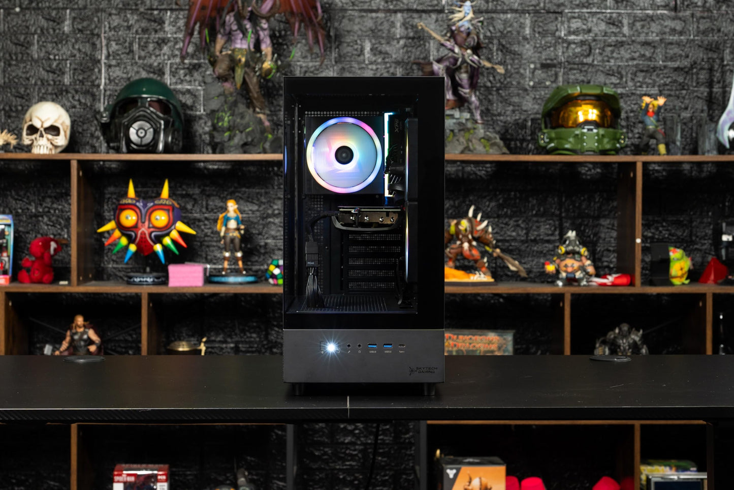 Skytech Gaming Azure 3 Desktop PC, Ryzen 7 7700 3.8 GHz (5.3GHz Turbo), NVIDIA RTX 5060 Ti 16GB, 1TB Gen4 NVMe SSD, 32GB DDR5 RAM 5200 RGB, 650W Gold PSU, Wi-Fi, Win 11