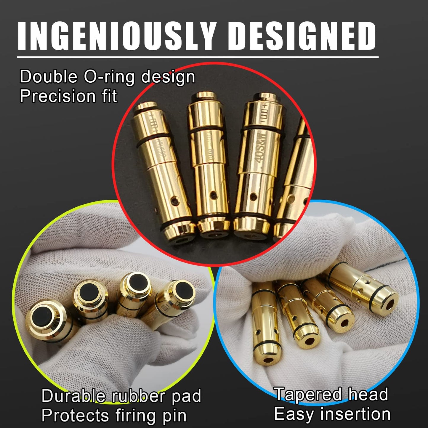 Angeebin Laser Training Cartridge for 10MM Suitable for Dry Fire Training and Boresighting Sight, Red Laser Bullet with Spare Accessories (10mm)