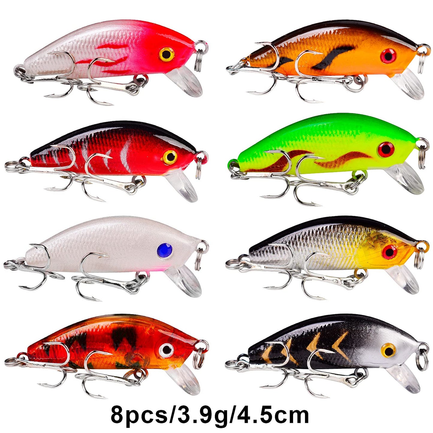 BAIKALBASS Bass Fishing Lures Kit Set Topwater Hard Baits Minnow Crankbait Pencil VIB Swimbait for Bass Pike Fit Saltwater and Freshwater (480-48pcs)