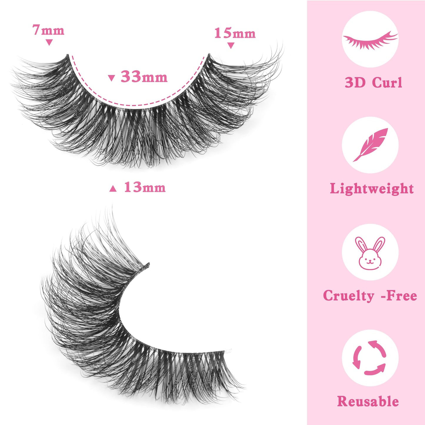 Clear Band Eyelashes 15mm Cat Eye Lashes Natural Look Wispy False Eyelashes 3D Short Fluffy Strip Eye Lashes Pack by Geeneiya, 7 Pairs