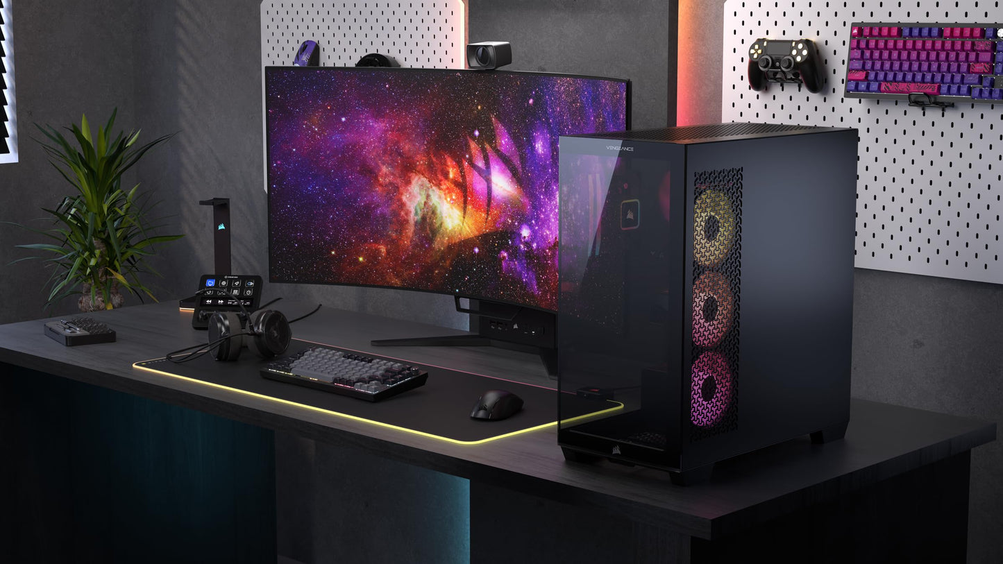 Corsair Vengeance a7500 Gaming PC – Liquid Cooled AMD Ryzen 7 7800X3D CPU – NVIDIA GeForce RTX 5070 GPU – 32GB Vengeance RGB DDR5 Memory – 1TB M.2 SSD – Black