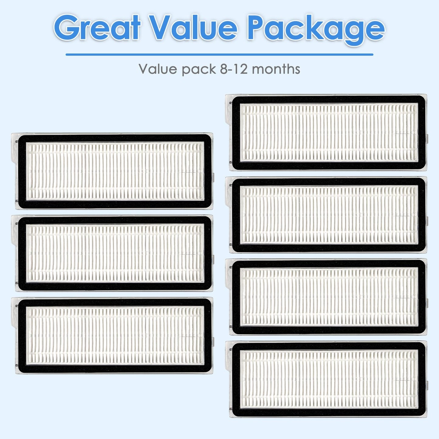 (7 Pack) Q Revo S Replacement HEPA Filter Compatible With Roborock Qrevo S, Qrevo Pro, Qrevo MaxV, Qrevo Plus, Qrevo Edge, Qrevo Curv Robot Vacuum, Filter Accessories Kit (NOT FOR Q Revo)