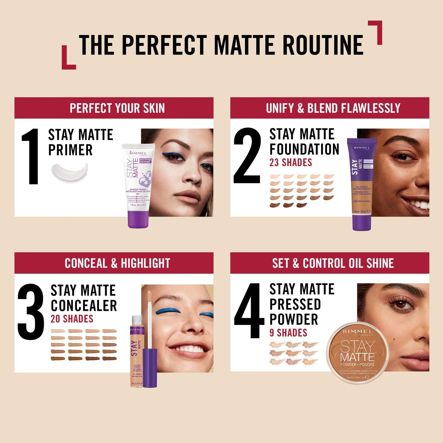 Rimmel Stay Matte Foundation, Light Porcelain, 1 Fluid Ounce
