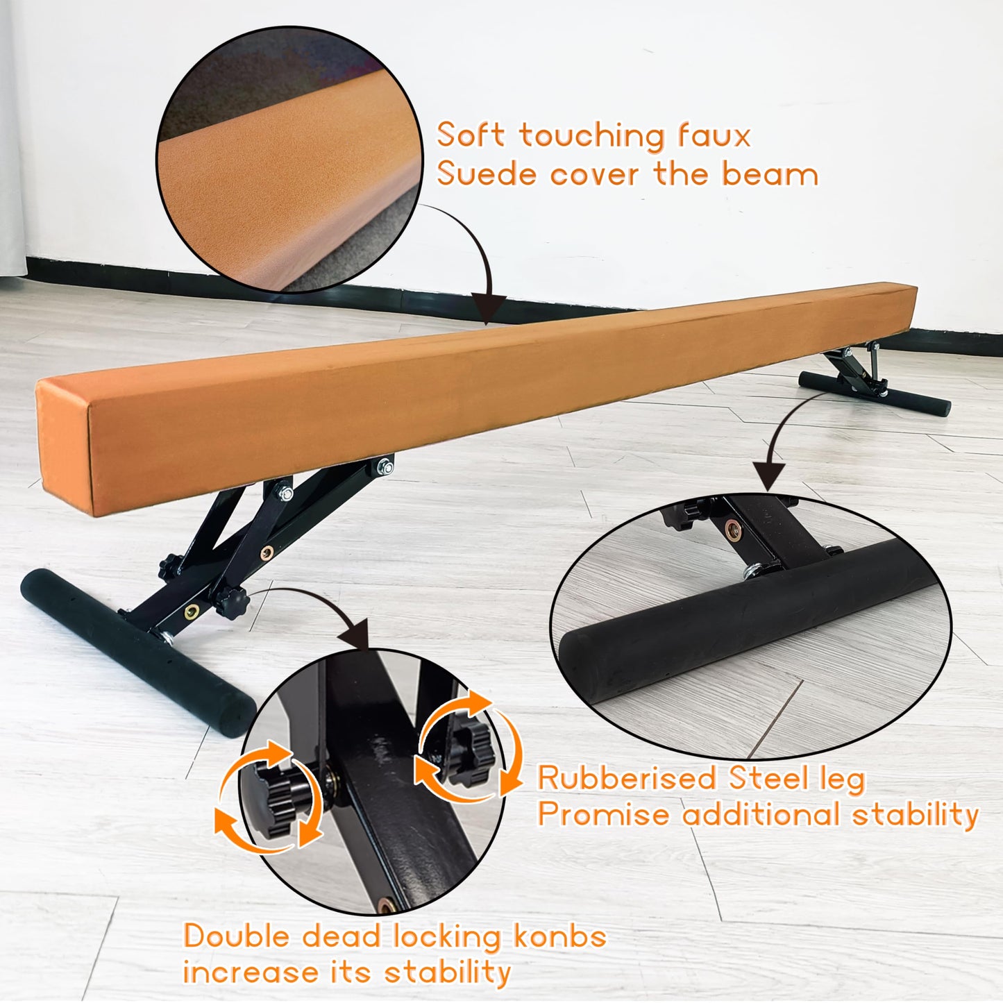 Seliyoo Adjustable Balance Beam,8FT gymnasitcs Beam, Balance Beam for Kids Ages 3-20,high and Lower Floor Beam,Gym Equipment for All Skills Practice at Home