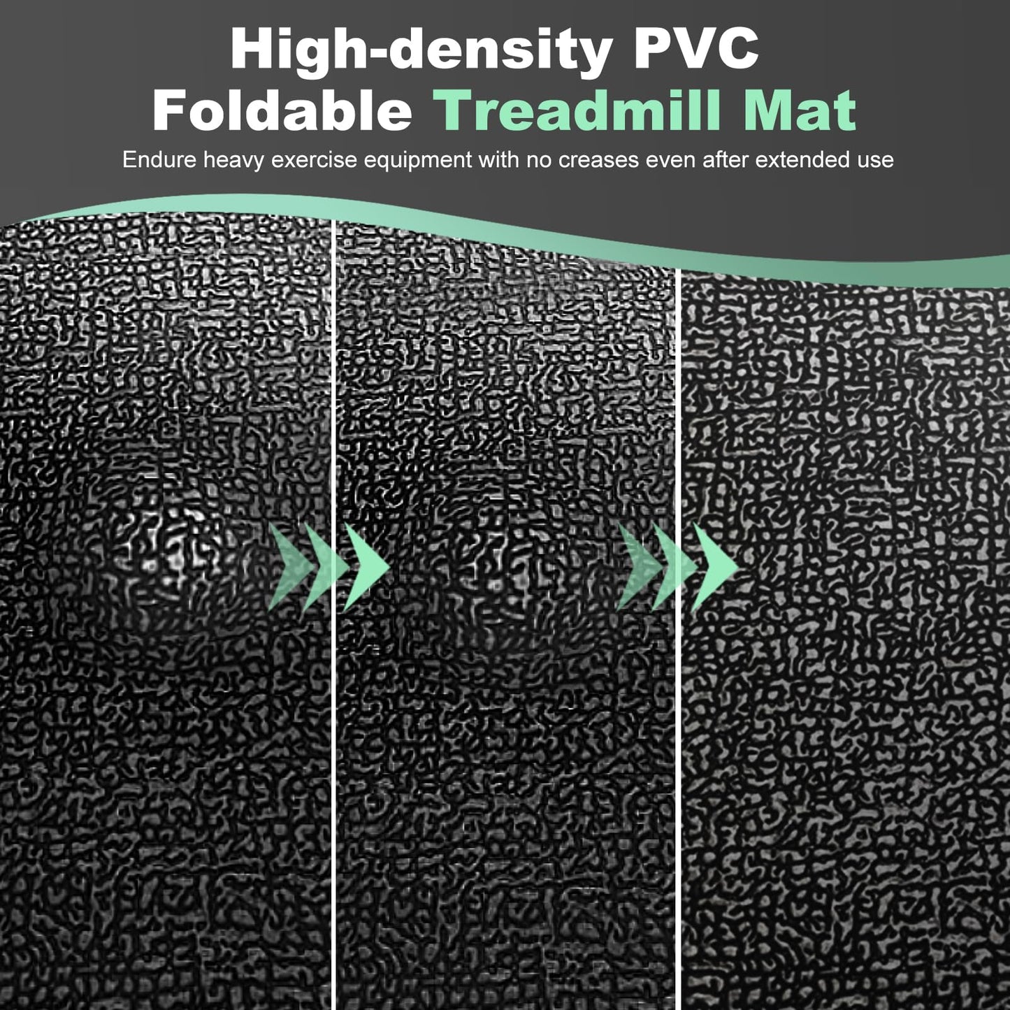 Treadmill Mat, Exercise Mats for Home Workout, 63"x29.5", 1/4", Compatible with Peloton, Foldable Walking Pad for Carpet, Hardwood Floors, Bike and Exercise Equipment, Noise Shock Absorption