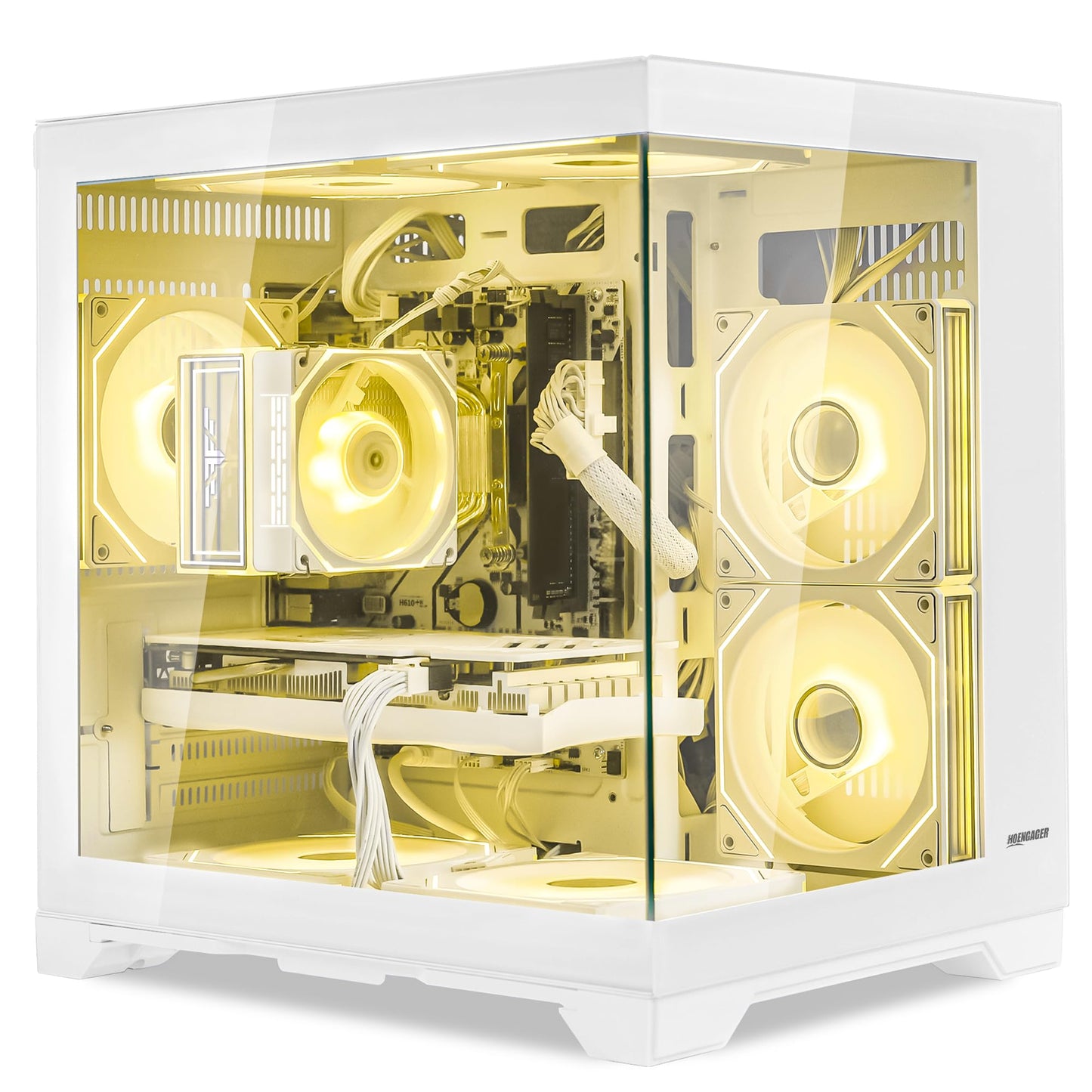 HOENGAGER Gaming PC Desktop Intel Core i5-13400F 2.5-4.4 GHz 10 Core, GeForce RTX 5060 8GB DLSS 4 GDDR7, 32GB DDR4 RAM 3200MHz,1TB PCIe SSD, Wi-Fi & Bluetooth,Windows 11 Pro, Tower RGB Computer-White