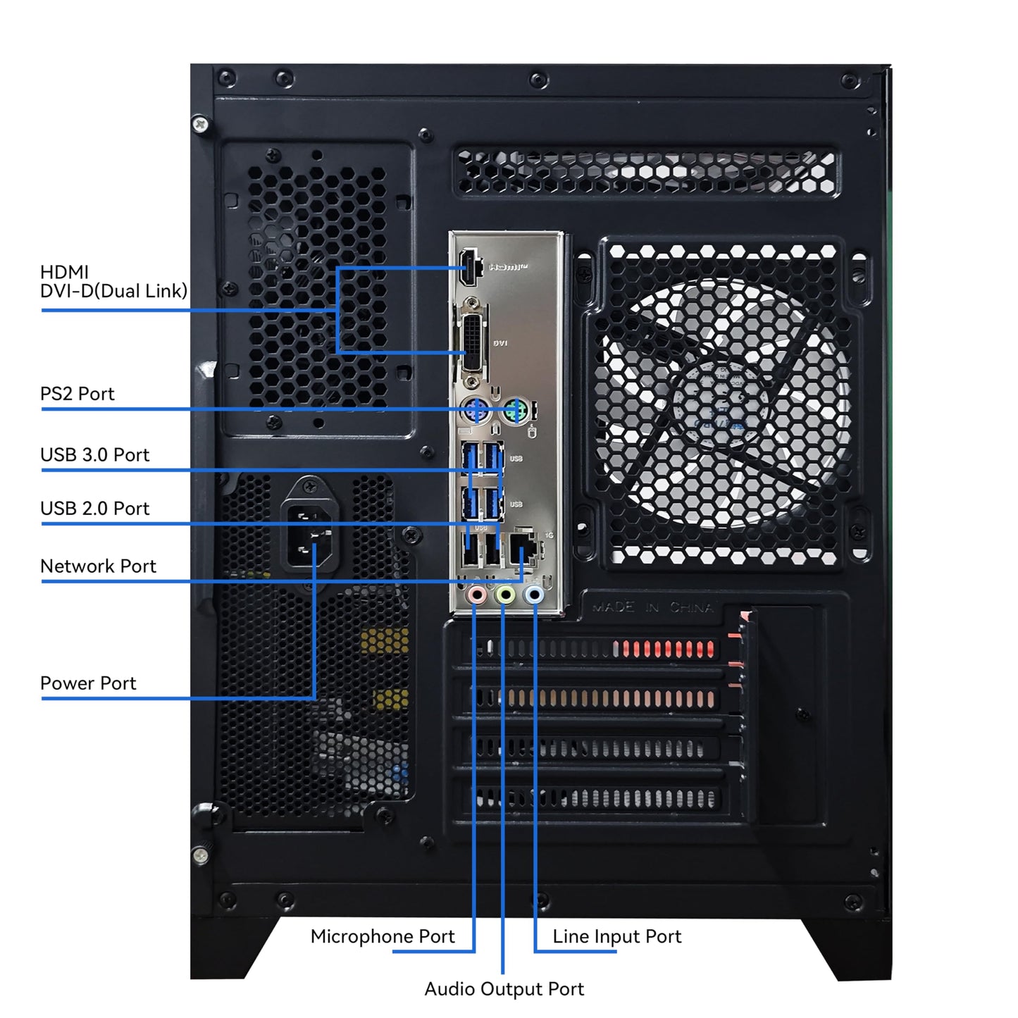 YAWYORE Gaming PC Desktop Computer AMD Ryzen 5 5600GT,16GB DDR4 3200MHz,1TB M.2 NVMe PCle4.0 Gen4,550W 80PLUS PSU,WiFi,Game Design Office Console,Sea View Room, Towers Prebuilt PC (Black)