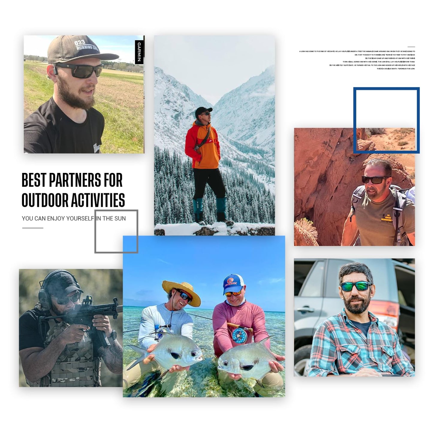 TOREGE Sports Polarized Sunglasses for Men Women Flexible Frame Cycling Running Driving Fishing Trekking Glasses TR24 (Matte Blown Sand& Black& Black Lens)