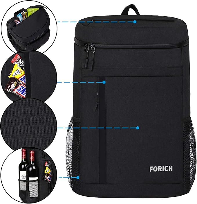 FORICH Soft Cooler Backpack Insulated Waterproof Backpack Cooler Bag Leak Proof Portable Small Cooler Backpacks to Work Lunch Travel Beach Camping Hiking Picnic Fishing Beer for Men Women