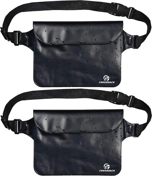Waterproof Pouches with Waist Strap / Pouch Case Bundle Set- Keep Your Phone & Valuables Dry and Safe - Waterproof Dry Bags for Boating Swimming Snorkeling Kayaking Beach Water Parks Pool