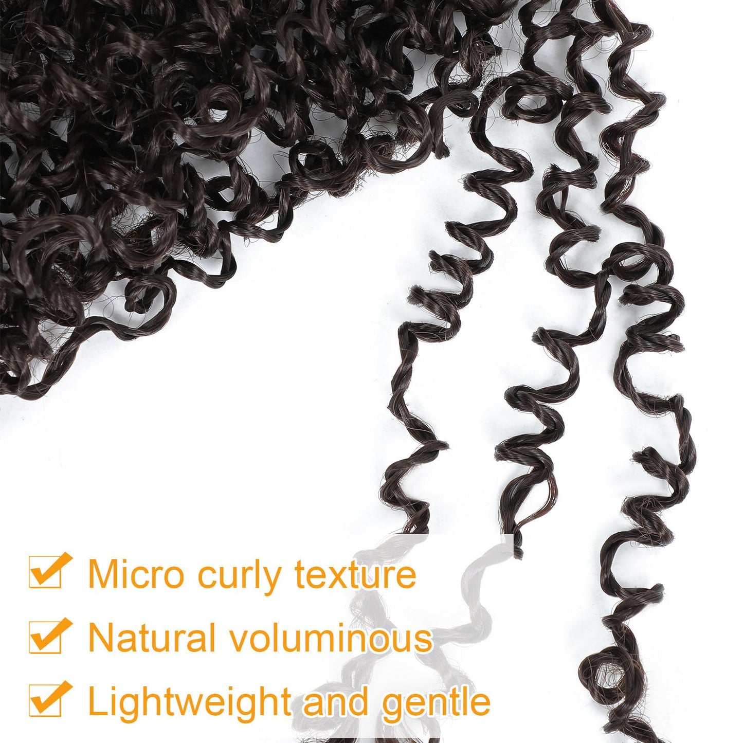 Aksice 8 Inch 8 Packs Yanky Twist Crochet Hair for Women Pre-looped Mini Twist Hair Bohemian Passion Twist Crochet Hair Boho Crochet Braids Synthetic (4#)