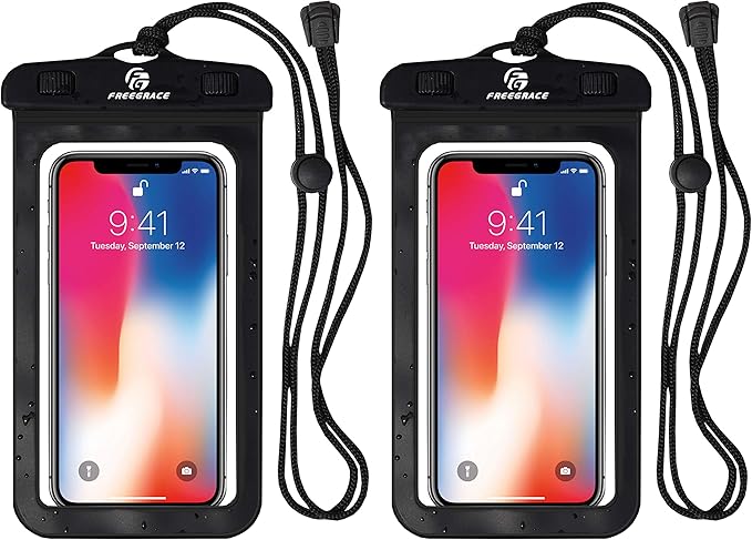 Waterproof Pouches with Waist Strap / Pouch Case Bundle Set- Keep Your Phone & Valuables Dry and Safe - Waterproof Dry Bags for Boating Swimming Snorkeling Kayaking Beach Water Parks Pool