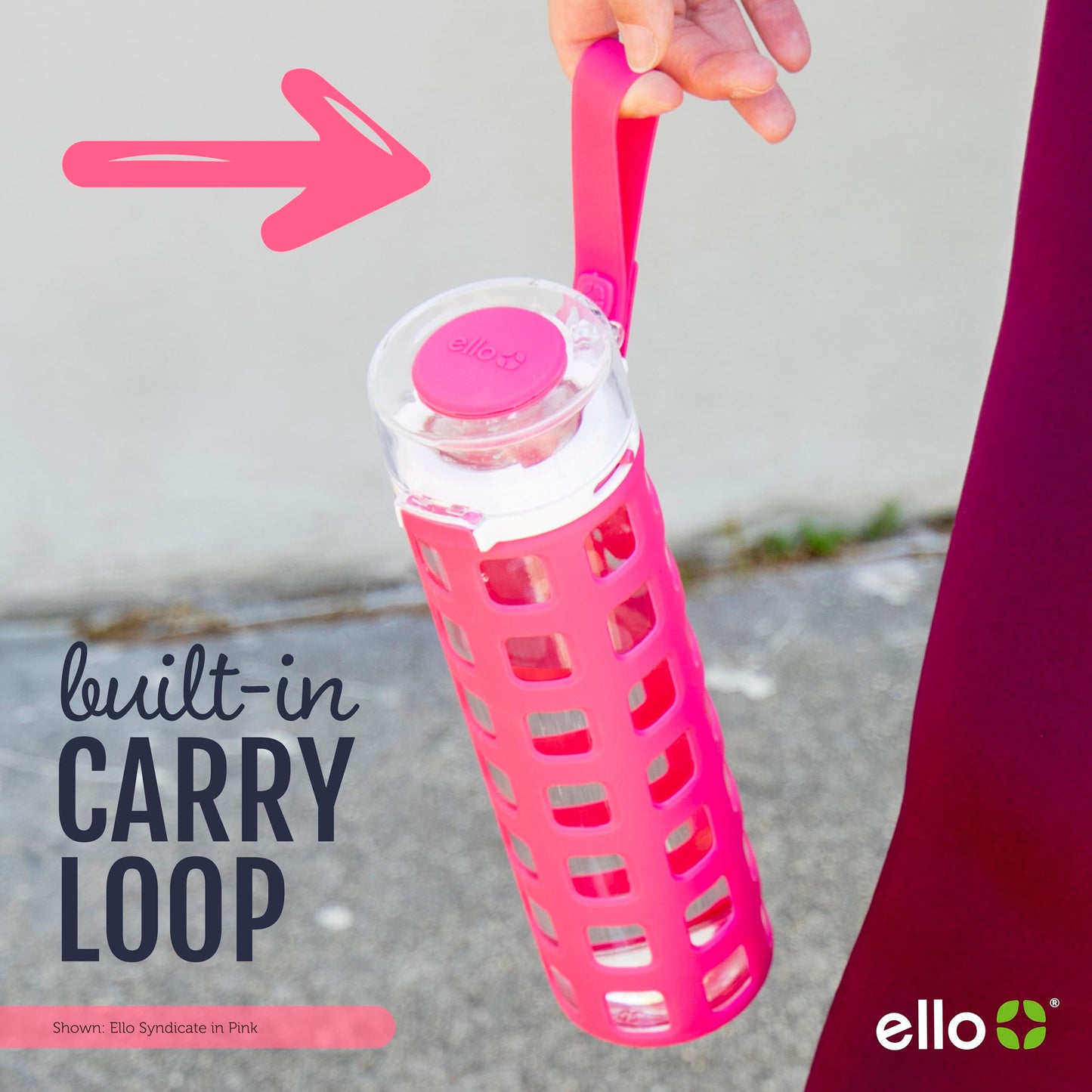 Ello Syndicate Glass Water Bottle with One-Touch Flip Lid , Mint, 20-ounce