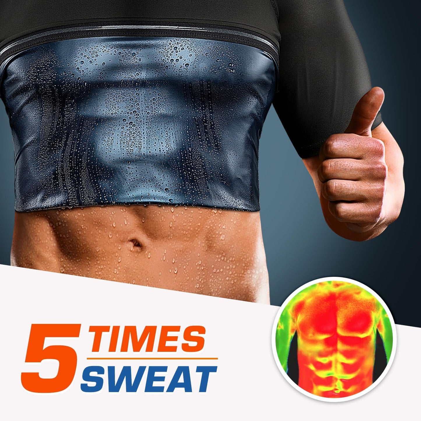 Cimkiz Sauna Shirt for Men, Mens Sauna Vest t shirts Gym Slimming Exercise Clothes,Outdoor Exercise Quick Drying Tight Sweat Shirt(Blue,S)