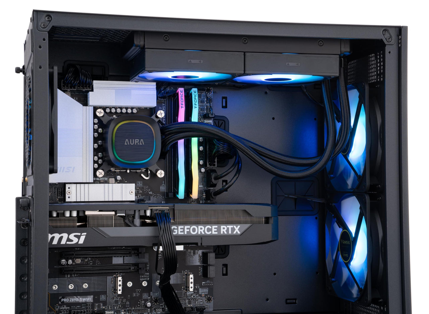 ABS Aeolian Aqua Gaming PC - Windows 11 - Intel Core Ultra 7 265KF - GeForce RTX 5070 Ti - DLSS 4 - AI-Powered Performance - 32GB DDR5 6000-2TB M.2 NVMe SSD - AA265KF5070TI