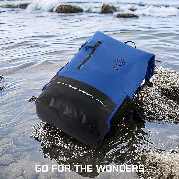 UPWELL 31L Waterproof Dry Bag Boating Backpack for Travel Hiking Camping Kayaking Hiking Swimming Floating Submersible Dry Bag blue