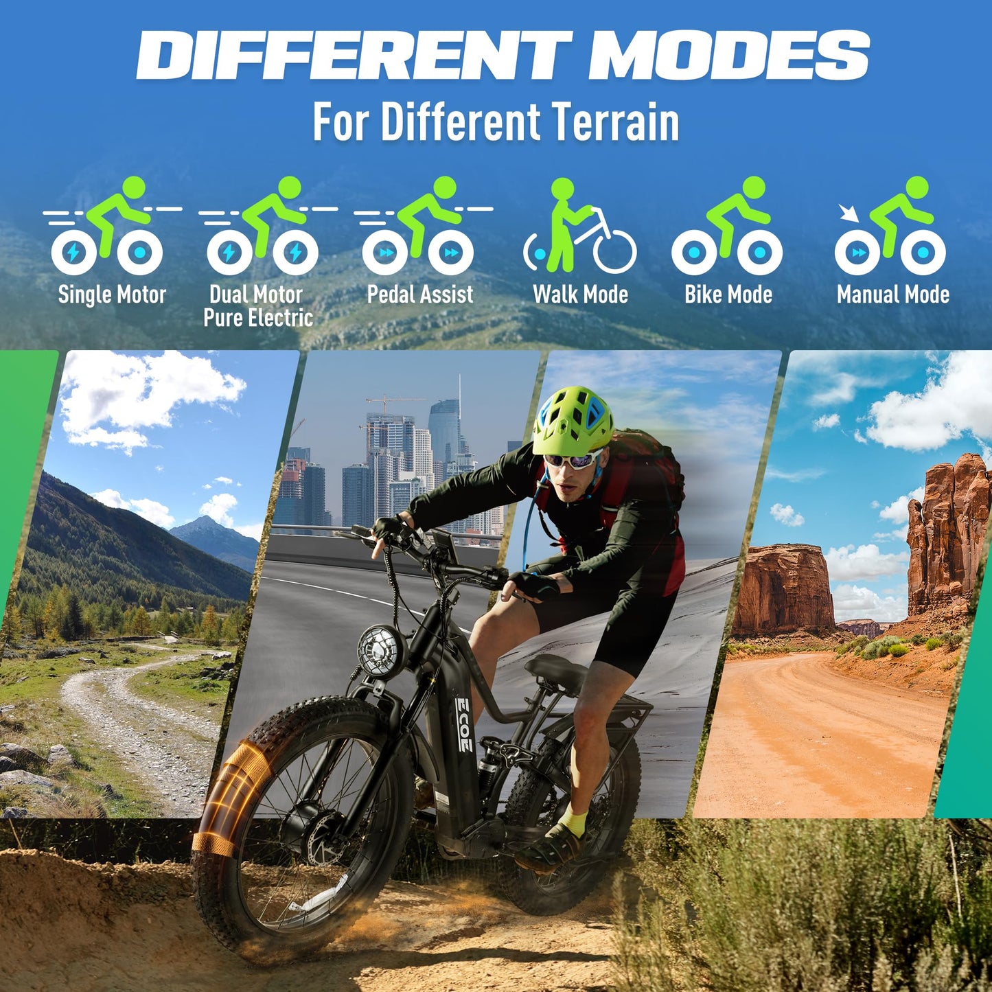 5000W Dual Motor Electric Bike for Adults 52MPH with 60V 32AH Battery, 26x4 Fat Tire All Terrain Ebikes, Full Suspension E Bike, SHM 7-Speed Gear Electric Bicycle(63v) (63V-3-1)