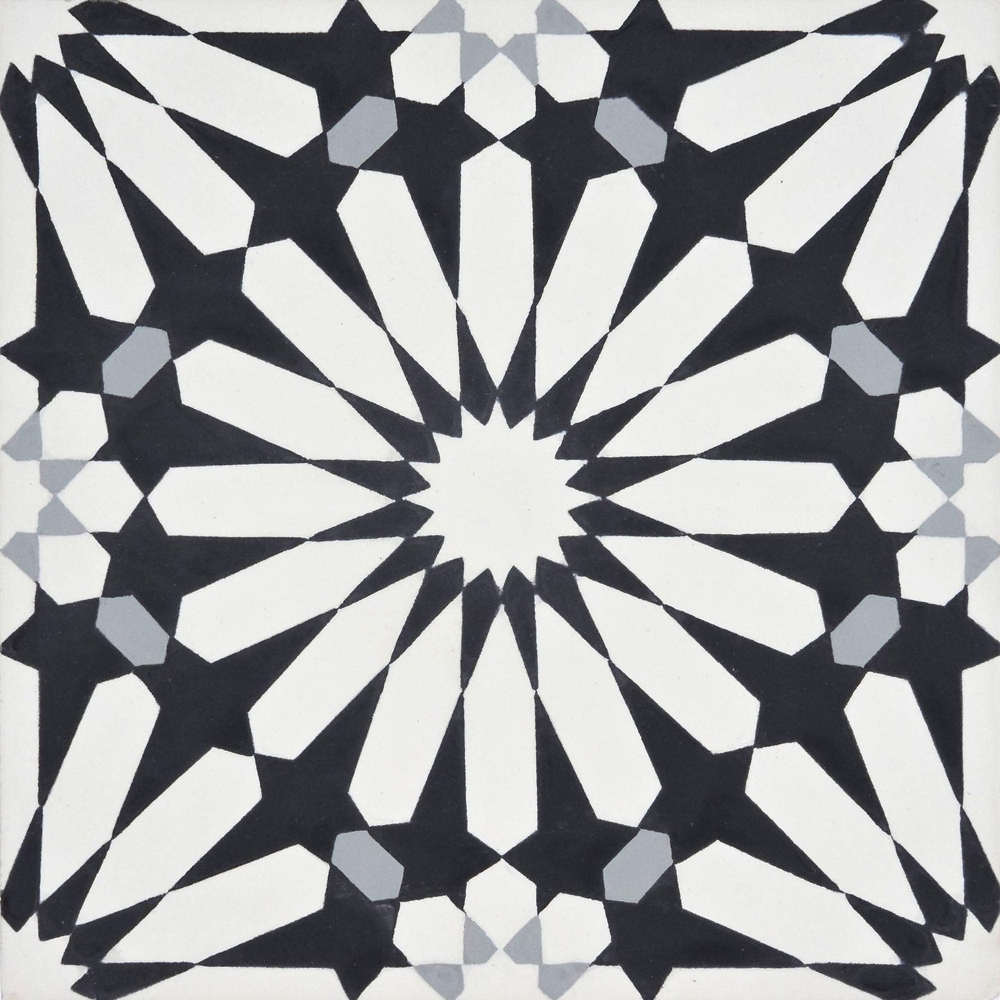Alhambra 8''x8'' Handmade Cement Tile,Pack of 12