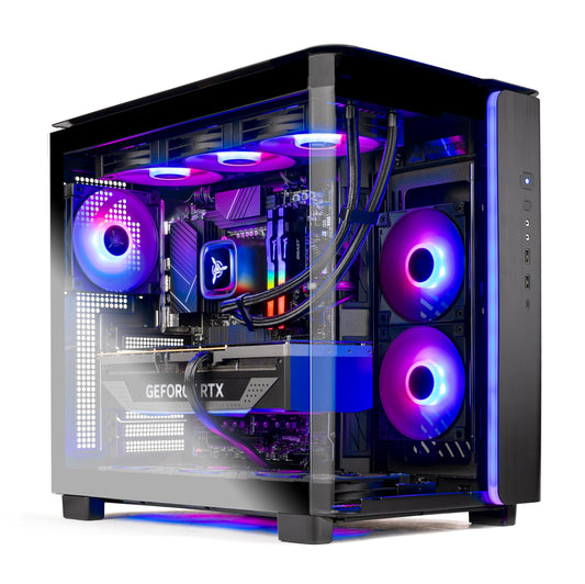 Skytech King 95 Gaming PC Desktop, Ryzen 9 9900X 4.4 GHz (5.6GHz Turbo Boost), NVIDIA RTX 5070 12GB GDDR7, 1TB Gen4 NVMe SSD, 32GB DDR5 RAM 6000 RGB, 850W Gold PSU, 360mm ARGB AIO, Wi-Fi, Win 11