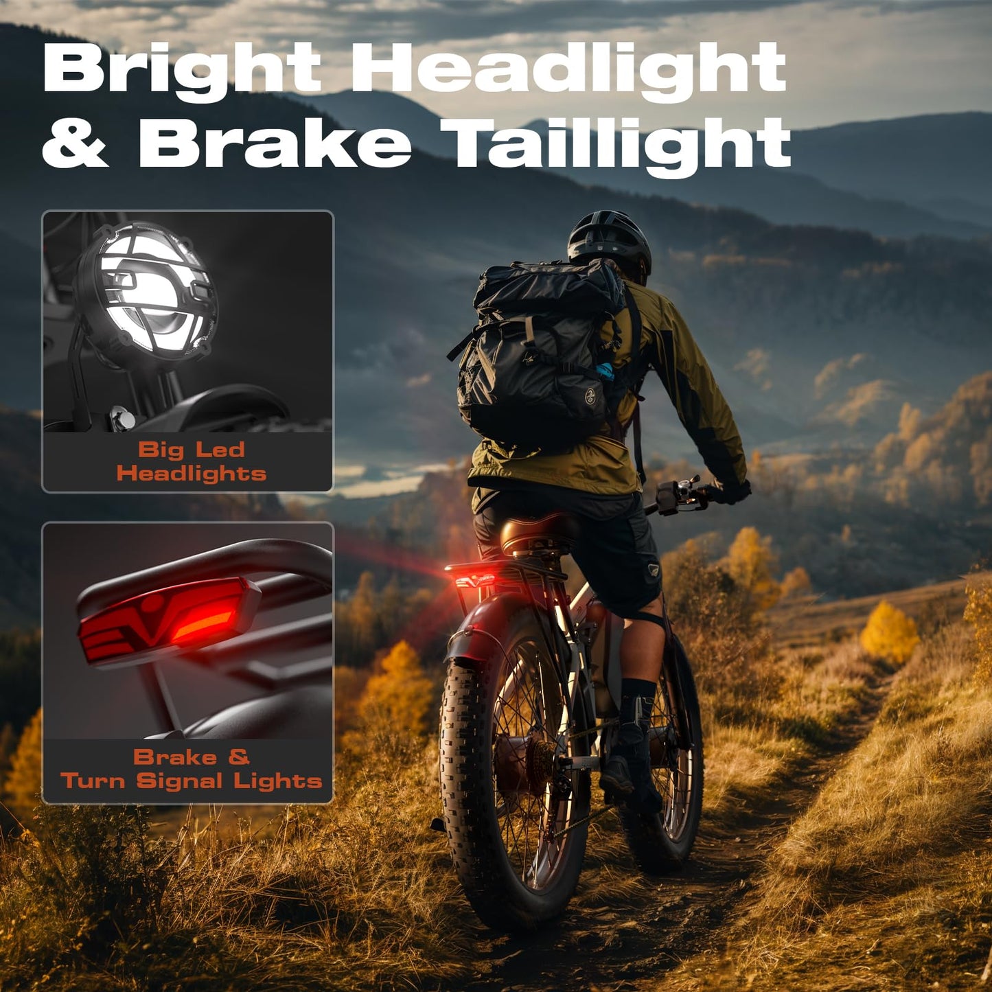 PUJH 3000W Dual Motors Electric Bike for Adults, 52V 25Ah 26" Fat Tire Fast 36 mph up to 100 Miles Full Suspension Hydraulic Brake Class 3 AWD Off Road Mountain Hunting Ebike