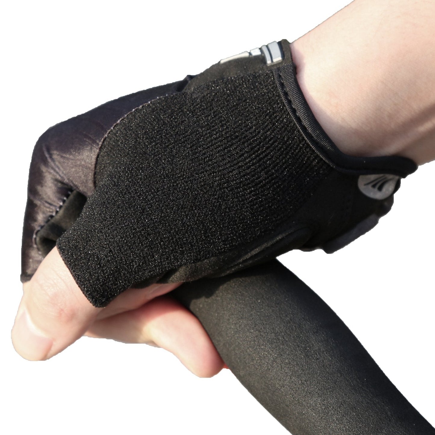 Santic Classic Fingerless Cycling Gloves with Shock-Absorbing Foam Pad Breathable Half Finger Moutain Bike Bicycle Riding Gloves for Men and Women Black S