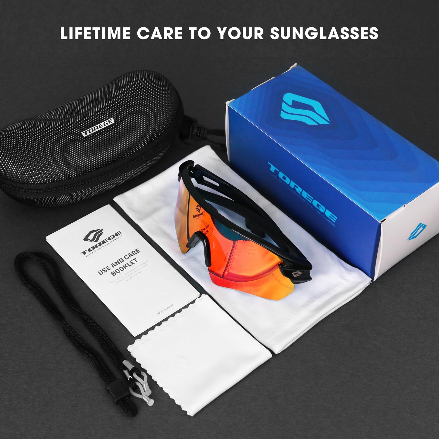 Sunglasses for Men Women Bike Cycling Fishing Running Driving Mountaineering Sports Sunglasses UV Protecting Non-Polarized Z87 TR02EV (Black Black&Black Red REVO)