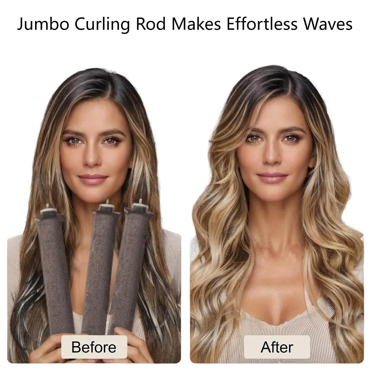 Overnight Blowout Rods,Jumbo Heatless Curling Roller for Long Hair to Sleep in,4 Pcs Soft Velvet Satin Curlers with Scarf for Volume and Blowout Look