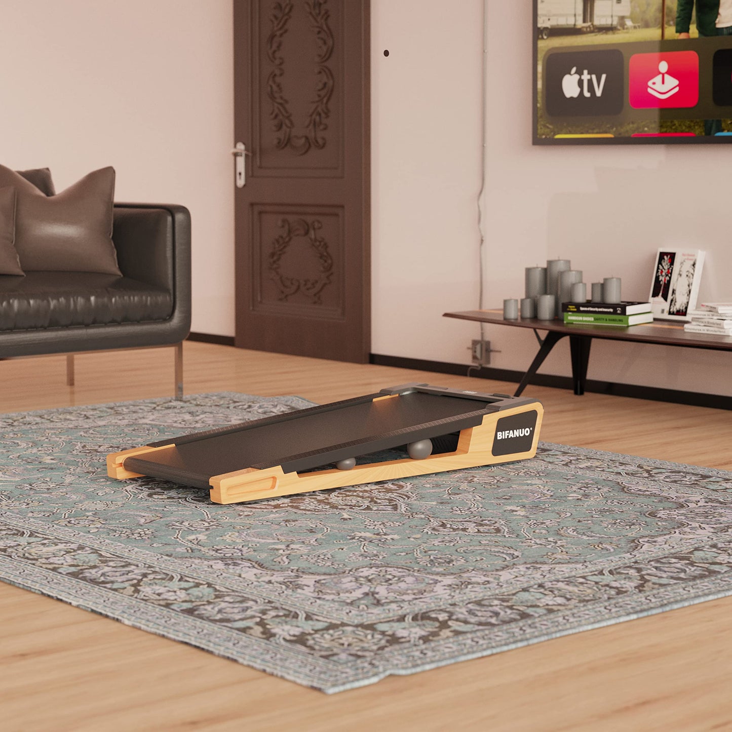 Bifanuo Walking Pad Under Desk Treadmill Small Compact Walking Treadmill with Incline 5° Fit Standing Desk, Flat Treadmill