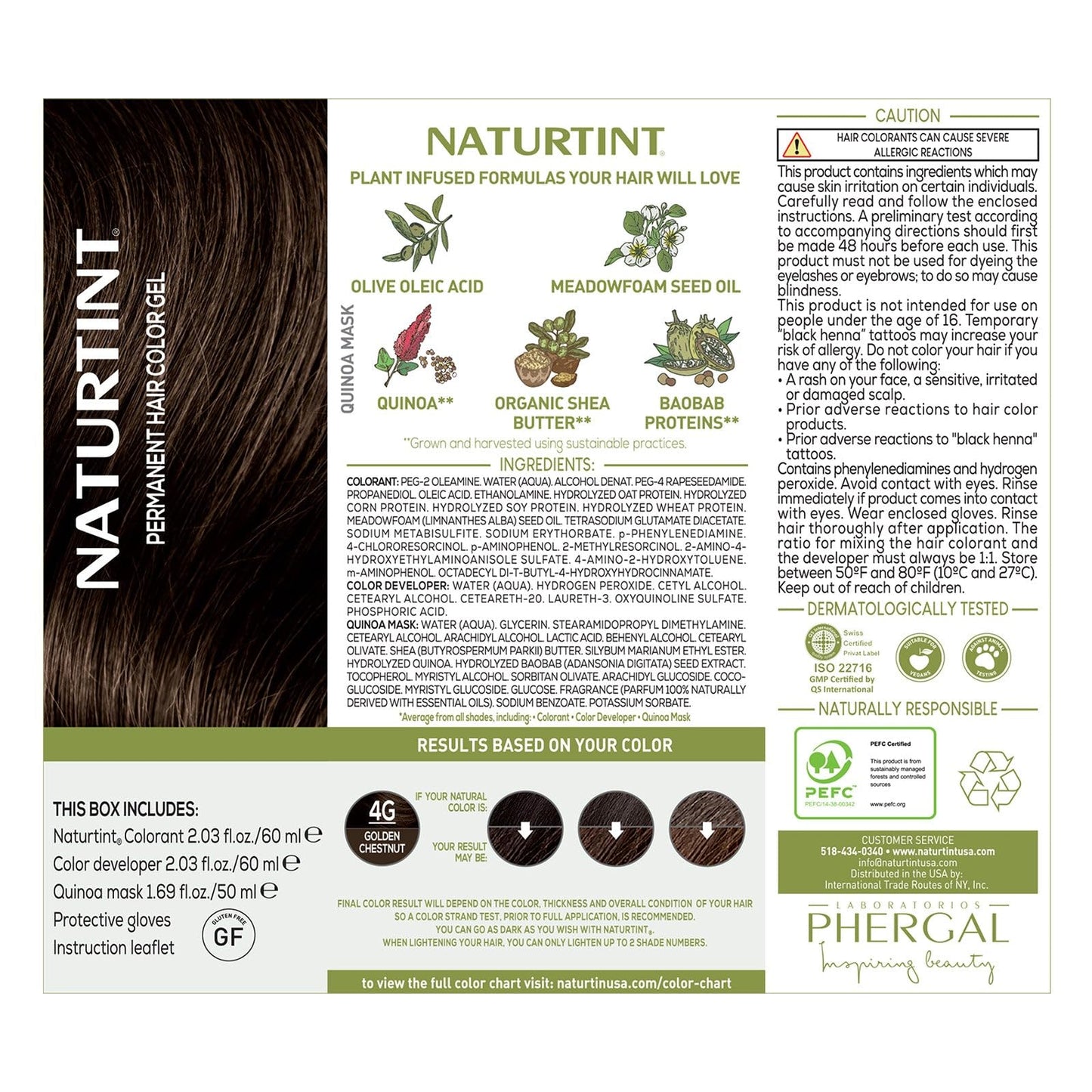 Naturtint 4G Golden Chestnut Permanent Hair Color (Pack of 1), Ammonia Free, Vegan, Cruelty Free, up to 100% Gray Coverage, Long Lasting Results (Packaging may vary)