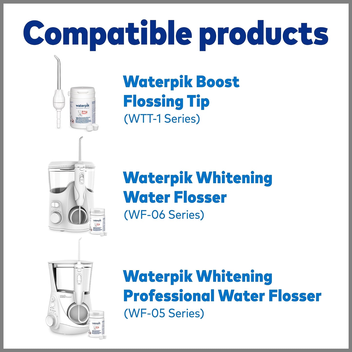 Waterpik Aquarius Water Flosser with 10 Settings, 7 Tips, ADA Accepted Black WP-662 Bundle with Waterpik Fresh Mint Whitening Refill Tablets 30 Count WT-30