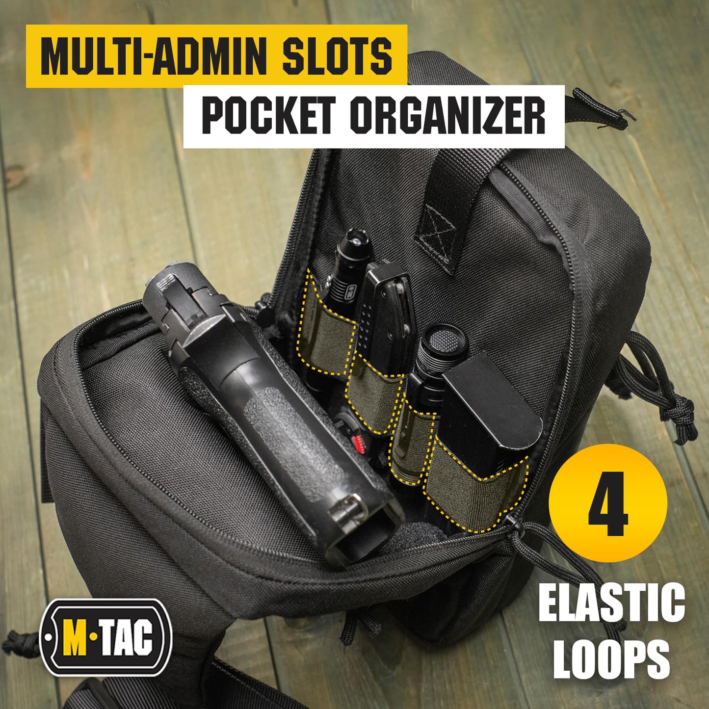 M-Tac Tactical Sling Bag for Men - Crossbody Concealed Carry Bag - Black Gen2 Mens Crossbody Holster Bag