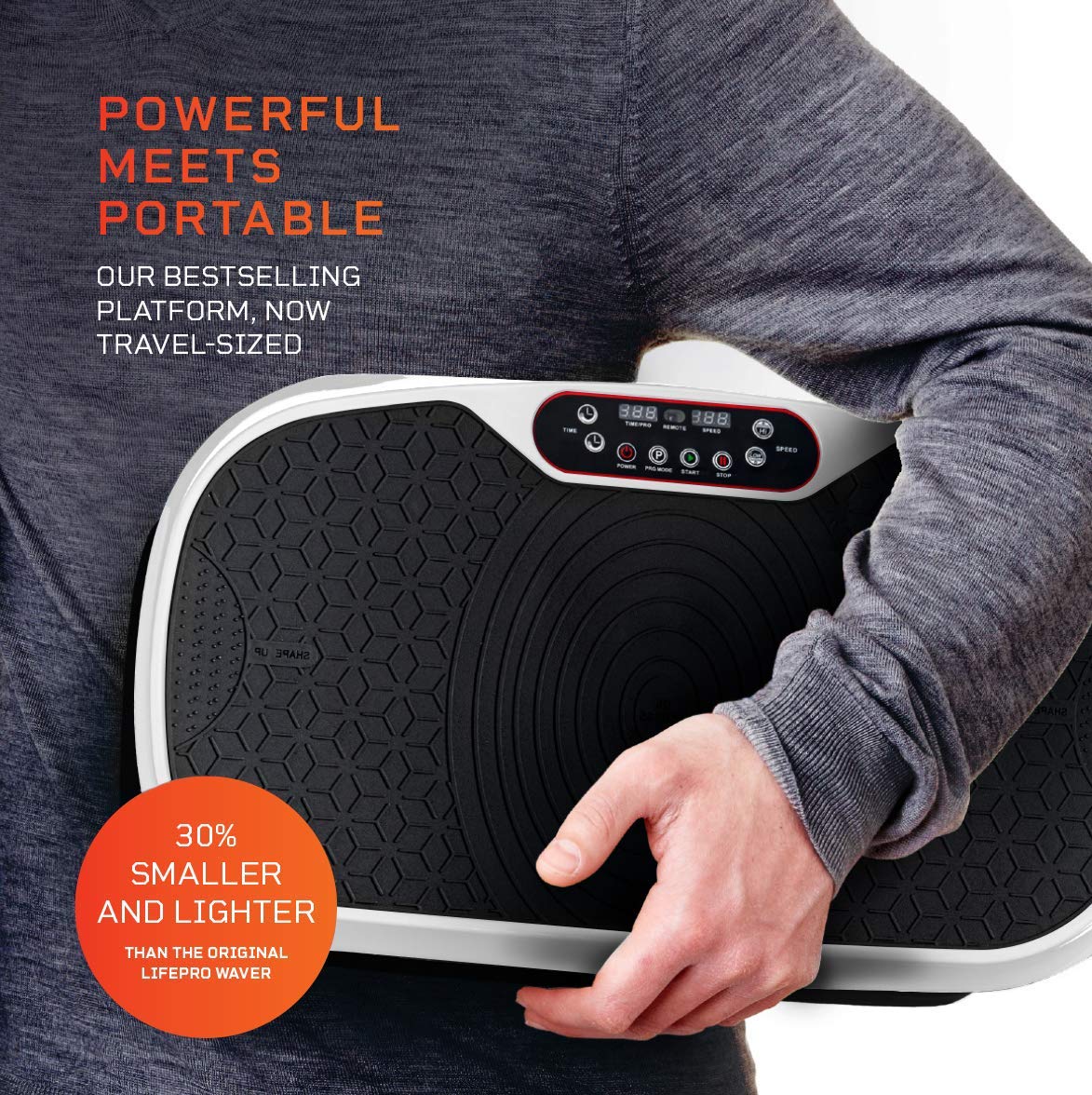 Lifepro Waver Mini Vibration Plate - Whole Body Vibration Platform Exercise Machine - Home & Travel Workout Equipment for Weight Loss, Toning & Wellness - Max User Weight 260lbs