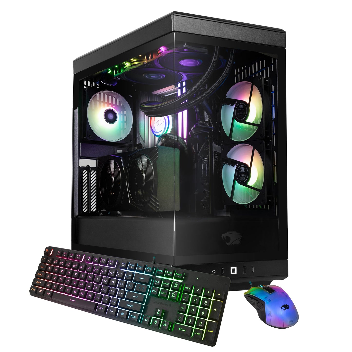 iBUYPOWER Y40 PRO Black Gaming PC Desktop Computer AMD Ryzen 9 7900X CPU, NVIDIA GeForce RTX 5070Ti 16GB GPU, 32GB DDR5 RGB 5200MHz RAM, 2TB NVMe SSD, Windows 11 Home, Keyboard, Mouse - Y40BA9N57T01