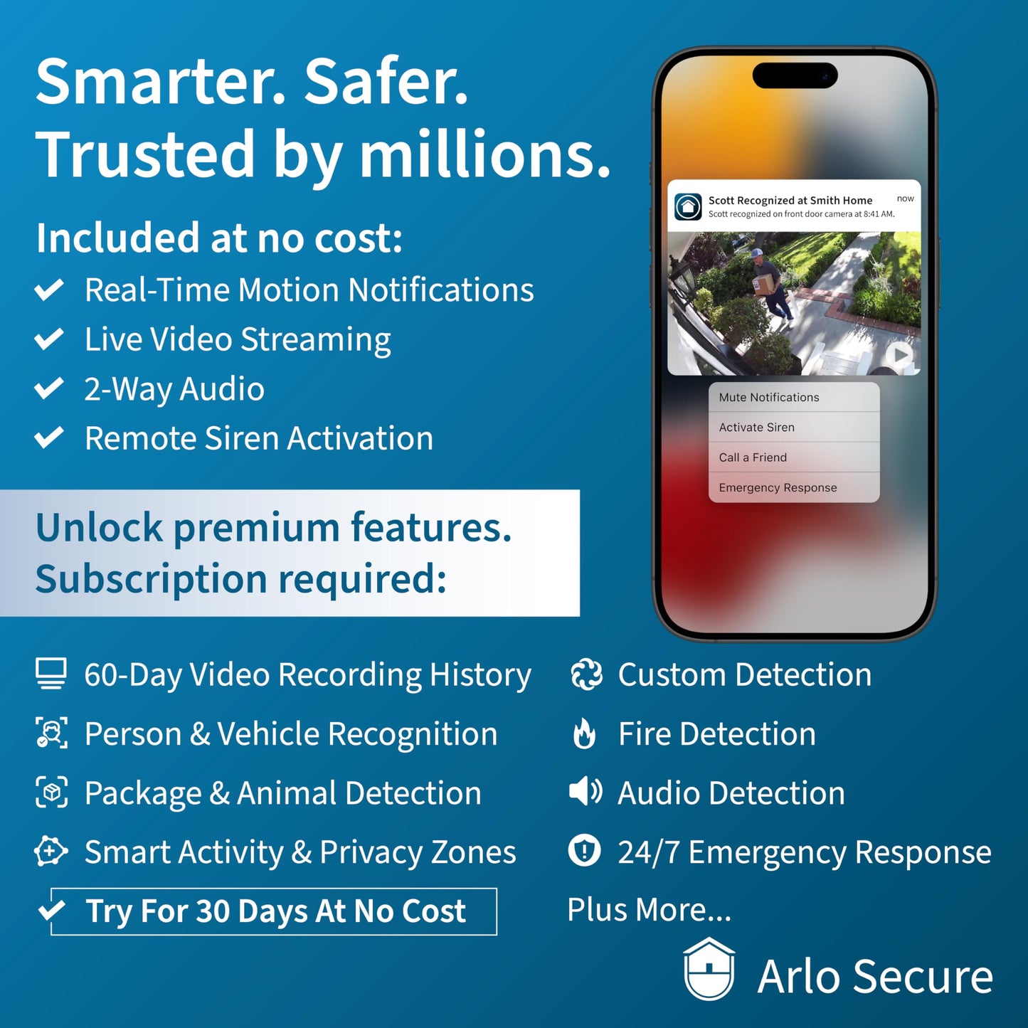 Arlo Video Doorbell 2K | 2nd Gen | Wire-Free/Wired Option, 2-Way Audio, Night Vision, Head to Toe Video View, Integrated Siren | Live Stream | Real Time Notifications |180 Deg Wide View, White
