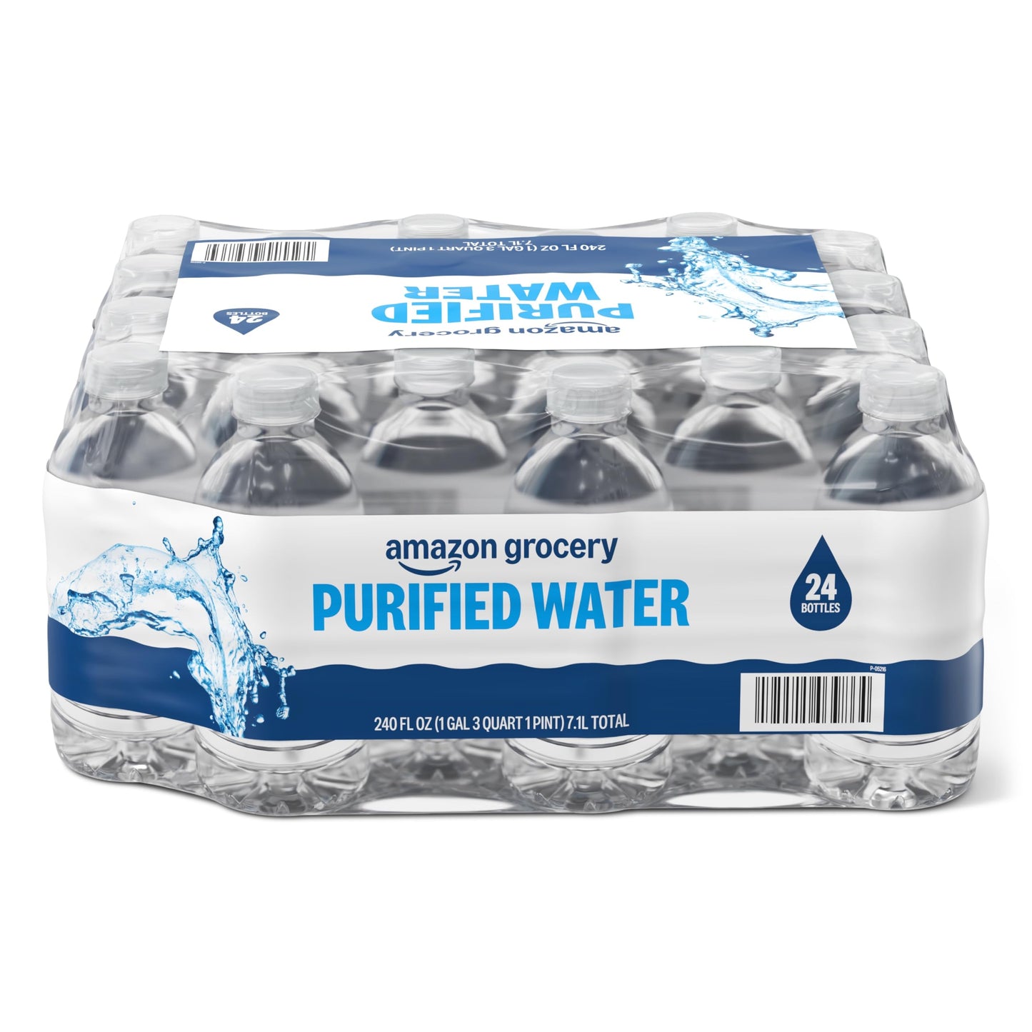 Amazon Grocery, Purified Water, Plastic Bottles, 10 Fl Oz, Pack 24