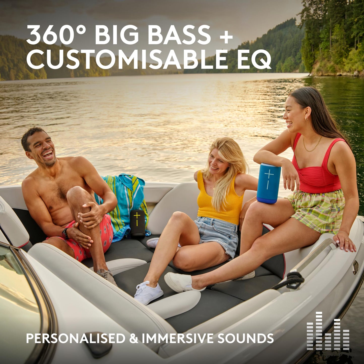 Ultimate Ears EVERBOOM Wireless Bluetooth Portable Speaker, Big Bass and Immersive 360-Degree Sound, Floatable Waterproof Speaker IP67, up to 20-Hour Battery and 180 ft (55 m) Range - Charcoal Black