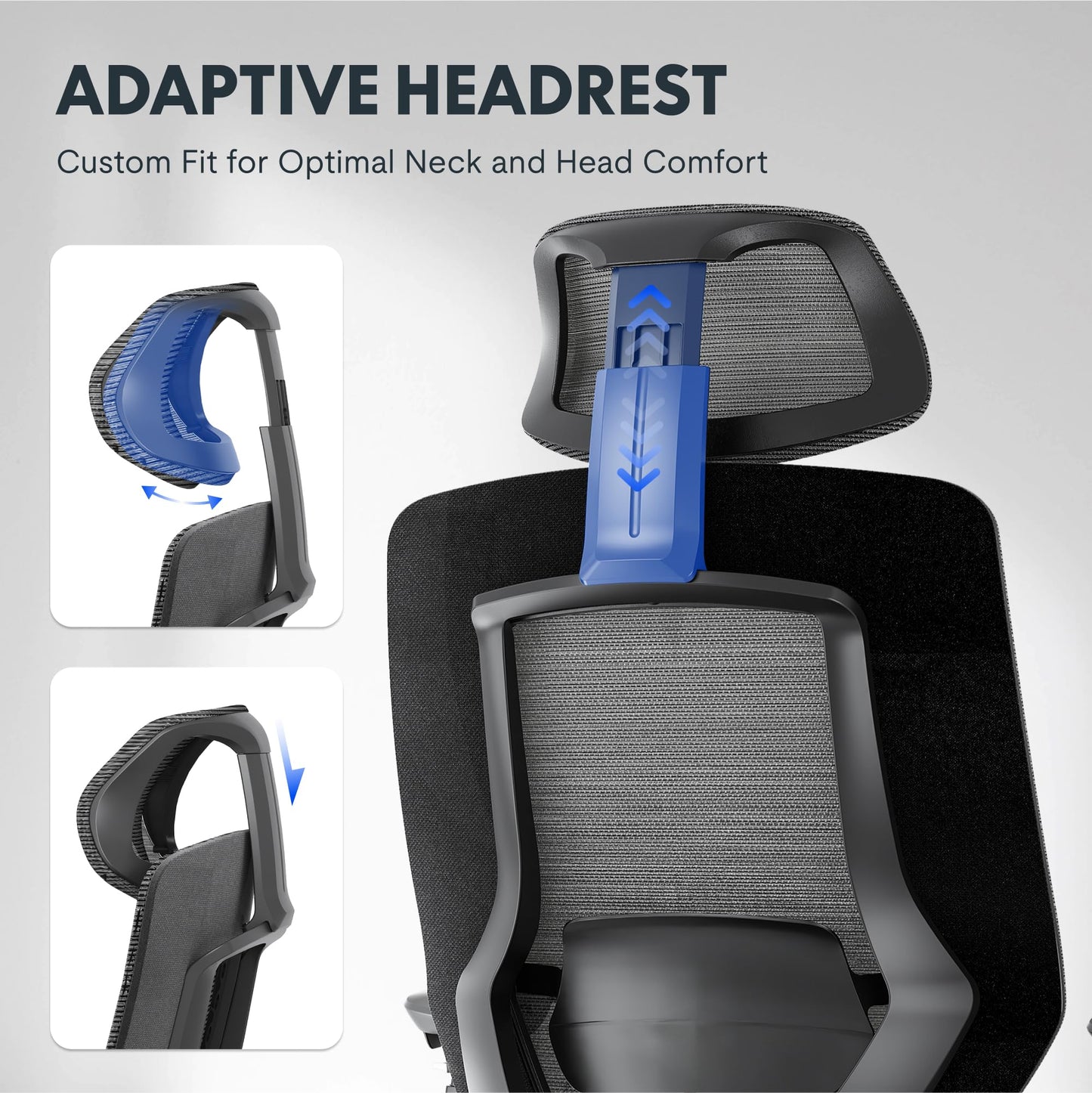 FLEXISPOT Upgraded OC6 Big and Tall Office Chair Heavy Duty,4D Armrest Mesh Ergonomic Home Office Chair with High Back,Lumbar Support,Tilt Function,and 360°Swivel Wheels(Black)